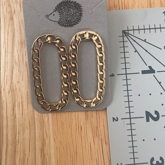 Chain link hoop fashion earrings - Picture 2 of 4
